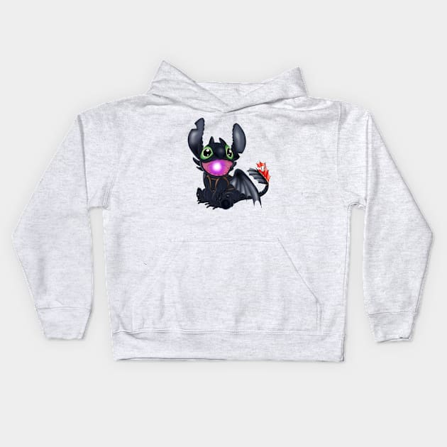 magical Night dragon Kids Hoodie by Hooked on